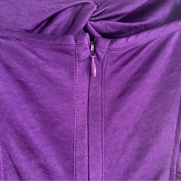 2for$63 Marciano purple rushed night cocktail dress size small  stretchy - Picture 4 of 8